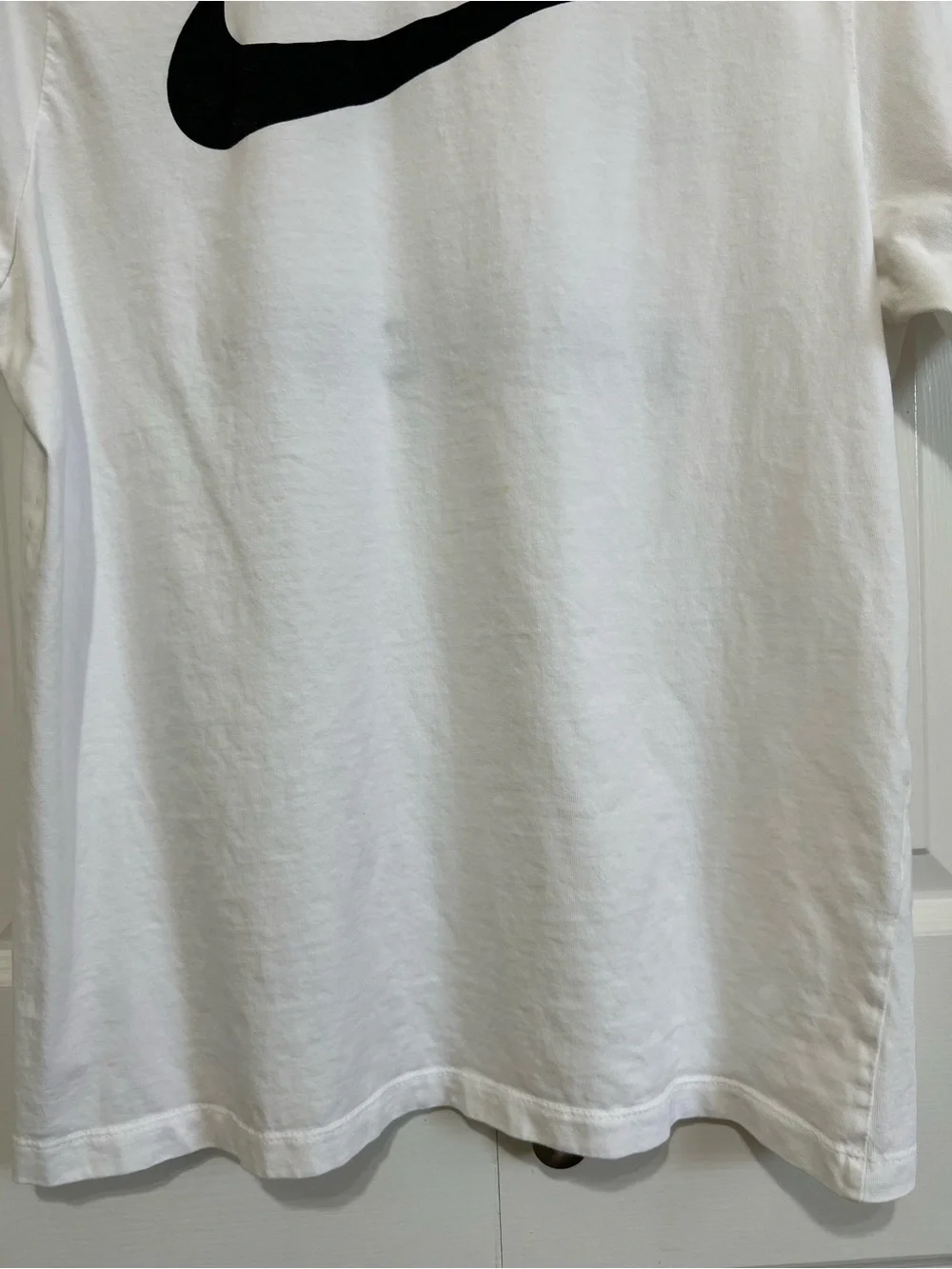 Nike Sportswear Dual Swoosh Pack White Cotton Tee Black Logo Men's Large